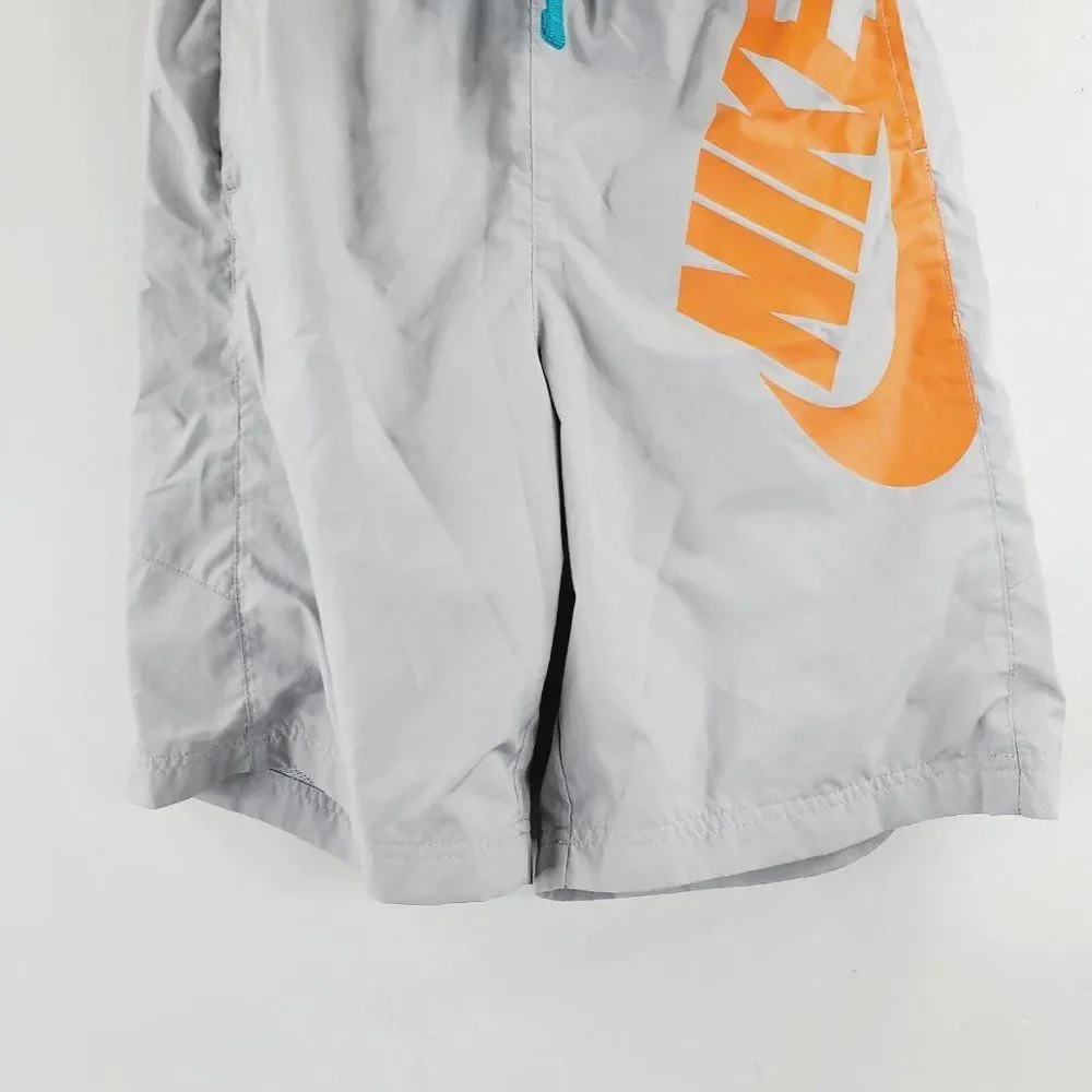 Nike Boys Wolf Gray Aquamarine Drawstring‎ Sportswear Woven Shorts Size XL